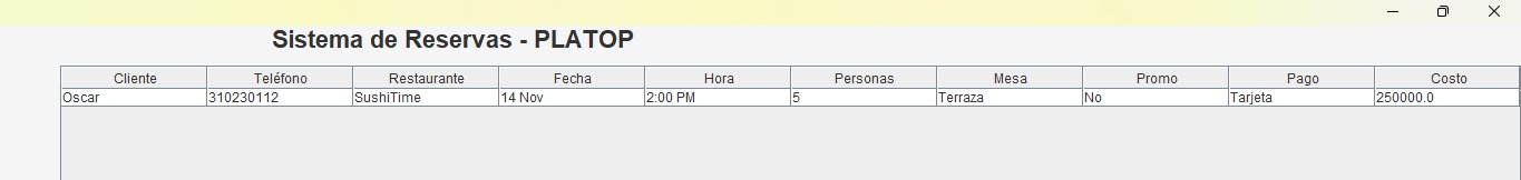 Captura 5 del proyecto PLATOP
